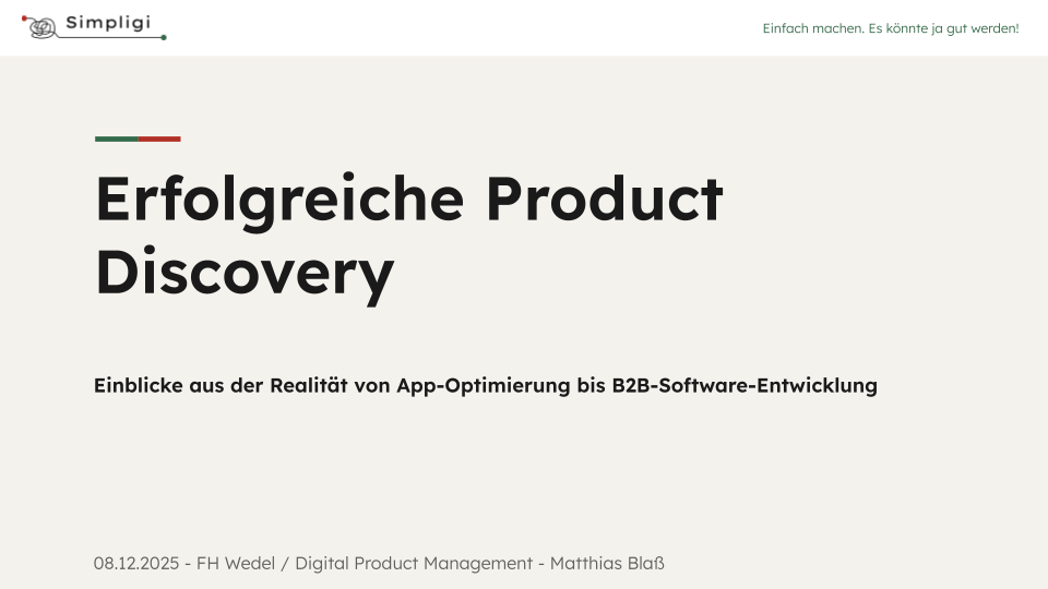 Erfolgreiche Product Discovery (Vortrag)